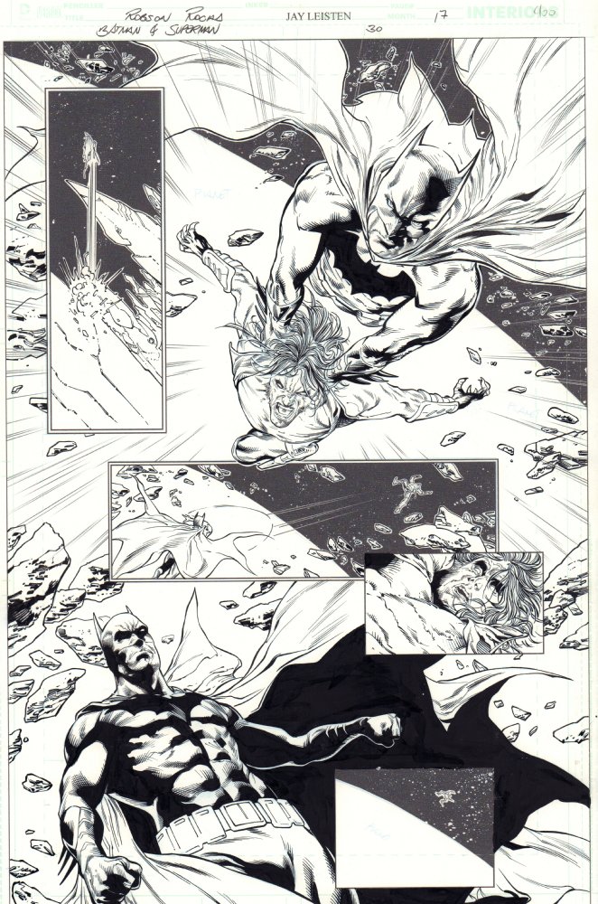 Batman / Superman #30 p.17 - Batman vs. Lobo Splash - 2016 by Jay Leisten